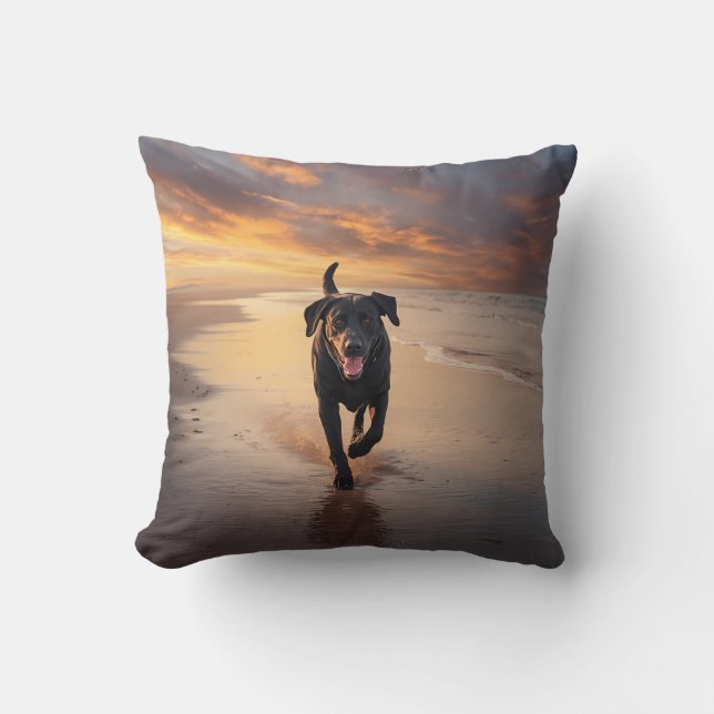 Black Labrador Retriever Elegant Dekorativ kudde (Framsida)