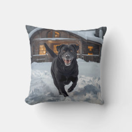 Black Labrador Retriever Elegant Dekorativ kudde