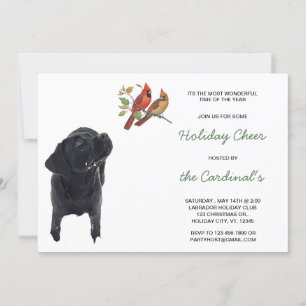 Black Labrador Retriever Helgdag Kardinal Hund Inbjudningar