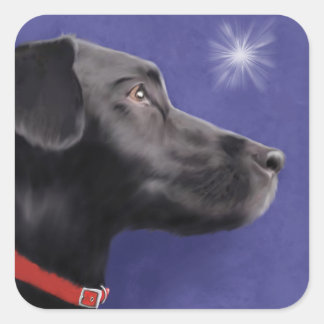 Black Labrador Retriever Helgdag Sticker Fyrkantigt Klistermärke
