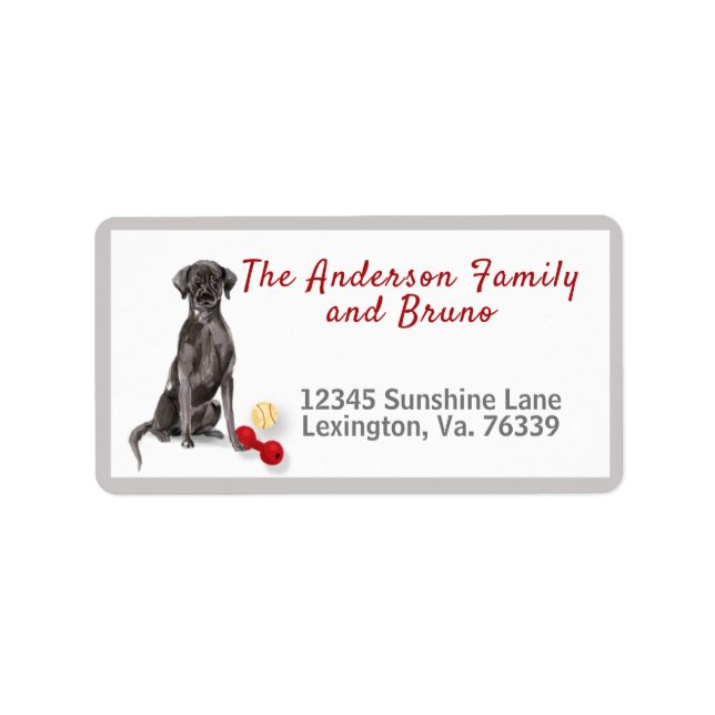 Black Labrador Retriever Home Returadress Adressetikett (Framsidan)