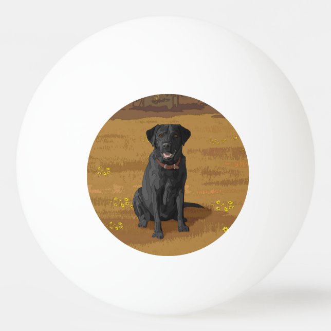 Black Labrador Retriever Hund älskare Gift Pingisboll (Framsidan)