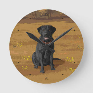 Black Labrador Retriever Hund älskare Gift Rund Klocka
