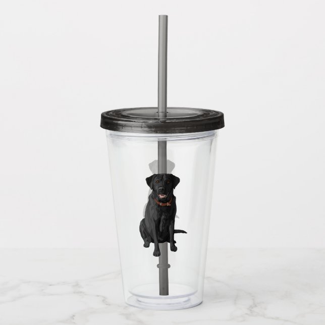 Black Labrador Retriever Hund älskare Gift Take Away Mugg (Framsida)