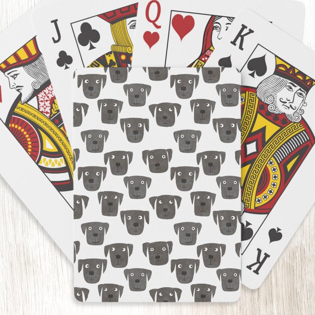 Black Labrador Retriever Hund Casinokort (Black Labrador Retriever dog pattern art playing cards)
