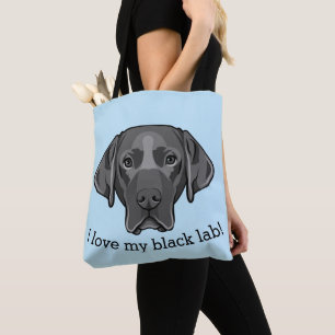 Black Labrador Retriever Hund design Tote Bag Tygkasse