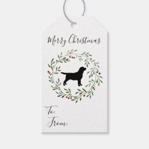 Black Labrador Retriever-Hund (julkrans) Presentetikett