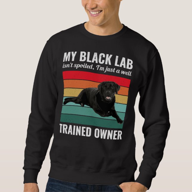 Black Labrador Retriever Hund Lab Owner Trainer Vi Lång Ärmad Tröja (Framsida)