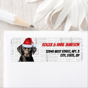 Black Labrador Retriever Hund med Namn jul Returadress Etikett