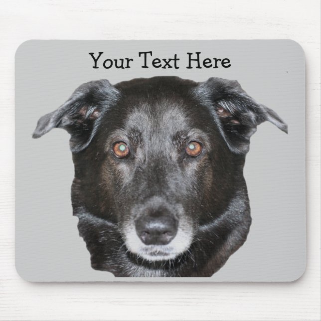 Black Labrador Retriever Hund Mousepad Musmatta (Framsidan)