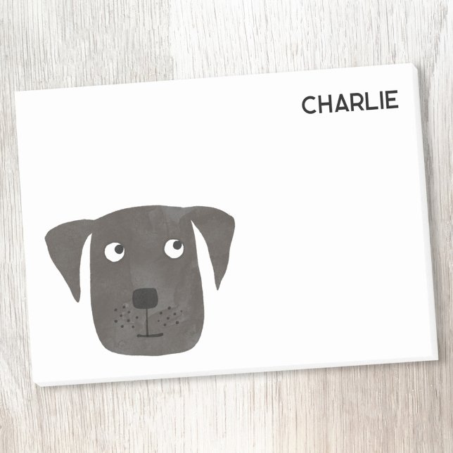 Black Labrador Retriever Hund Personlig Post-it Block (Black Labrador Retriever Dog personalized name Post It notes)