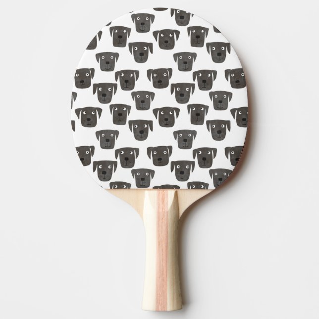 Black Labrador Retriever Hund Pingisracket (Framsidan)