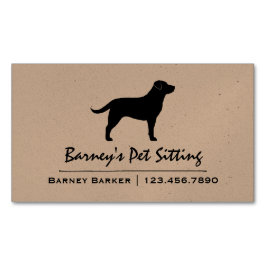 Black Labrador Retriever Hund Silhouette Svart lab Visitkortmagnet