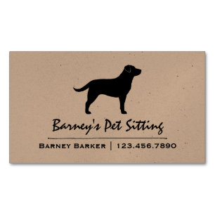 Black Labrador Retriever Hund Silhouette Svart lab Visitkortmagnet