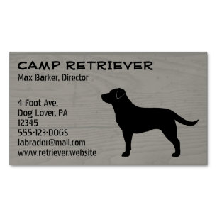 Black Labrador Retriever Hund Silhouette Svart lab Visitkortmagnet
