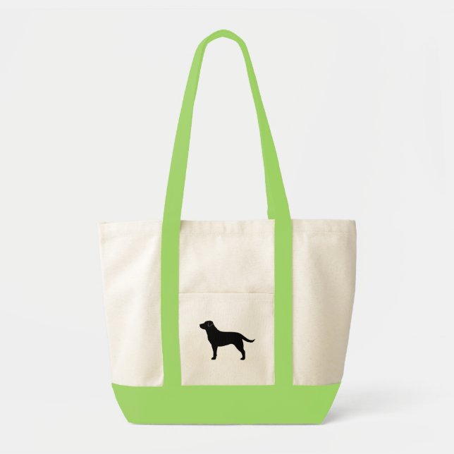 Black Labrador Retriever Hund Silhouette Tygkasse (Framsidan)