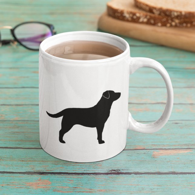 Black Labrador Retriever Hund Silhouettes Kaffemugg (Skapare uppladdad)