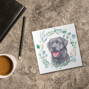 Black Labrador Retriever Hund Watercolor Watercolo Kakelplatta