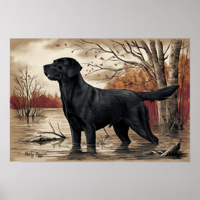 Black Labrador Retriever, Hunters Best Friend Poster (Framsidan)