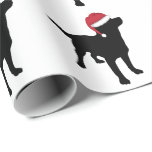 Black Labrador Retriever i jultomten Presentpapper<br><div class="desc">Labrador hämmare .. svart ...  med en röd julhatt ...  hund älskare fick julomslag pappert från Ricaso (annat färg finns i lager)</div>