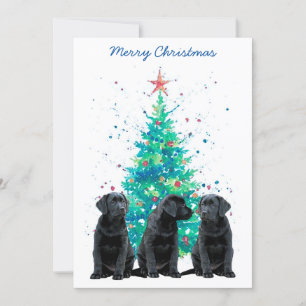 Black Labrador Retriever jul Cute Hund Puppy Julkort