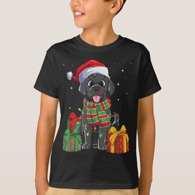 Black Labrador Retriever jul Ljus Julafton Lab T Shirt (Framsida)