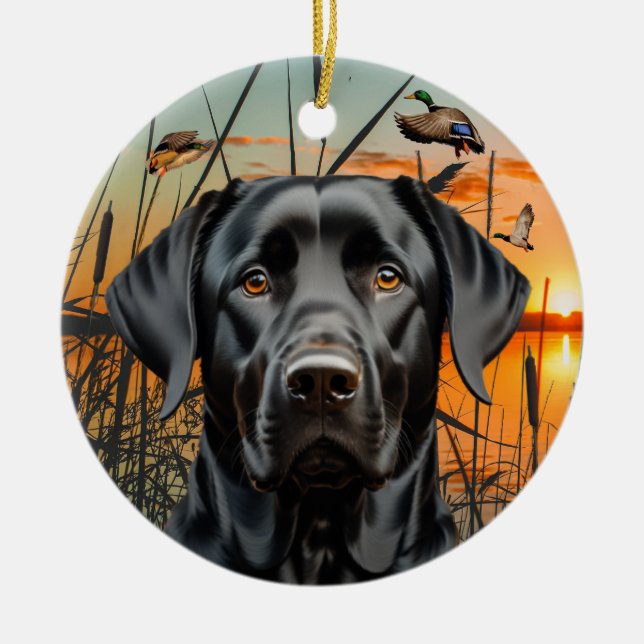 Black Labrador Retriever jul Ornament (Framsidan)