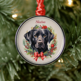Black Labrador Retriever jul Pet Memorial Julgransprydnad Metall