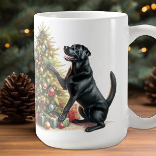 Black Labrador Retriever jul Puppy Hund Kaffemugg
