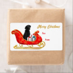 Black Labrador Retriever jul Sleigh Gift Märkre Fraktsedel<br><div class="desc">På dessa söt Helgdag- och presentmärken sitter en svart Labrador Retriever-Hund i ett dekorativt söt- och guld-glatt. Förutom hund är paket bundet med färgstarka bögar. Skripttexten i guld vid högerna säger "GOD JUL" och anpassningsbarna är röd. Perfekt till din julklapp paket! Det finns mer bilder, liksom andra raser, i Hund...</div>