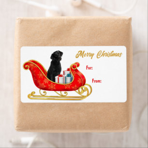 Black Labrador Retriever jul Sleigh Gift Märkre Fraktsedel