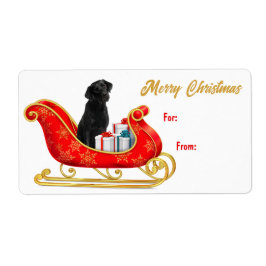 Black Labrador Retriever jul Sleigh Gift Märkre Fraktsedel