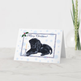 Black Labrador Retriever jul Snowflake Helgkort