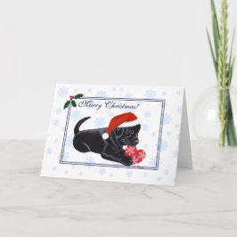 Black Labrador Retriever jul Snowflake Helgkort