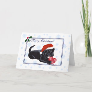 Black Labrador Retriever jul Snowflake Helgkort