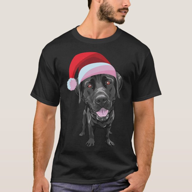 Black Labrador Retriever jul T Shirt (Framsida)