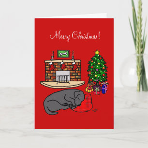 Black Labrador Retriever-julkort Helgkort
