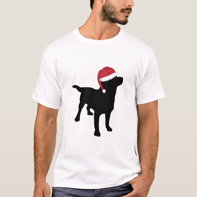 Black Labrador Retriever jultomten T Shirt (Framsida)