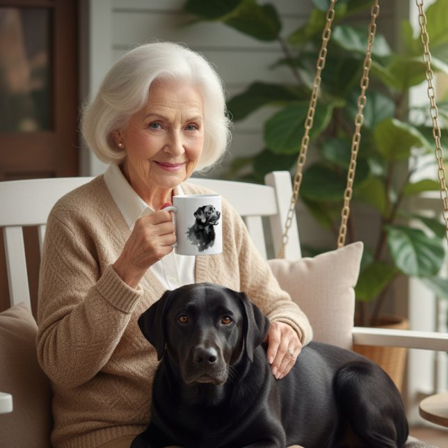 Black Labrador Retriever Kaffemugg (Skapare uppladdad)