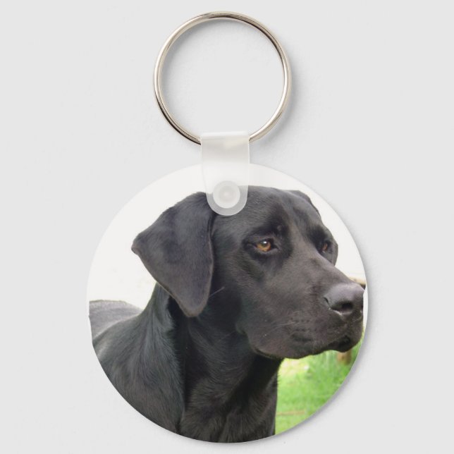 Black Labrador Retriever Keychain Nyckelring (Framsida)