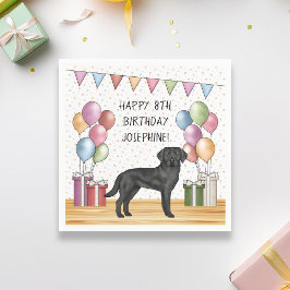 Black Labrador Retriever Lab Hund Colorful Birthda Pappersservett