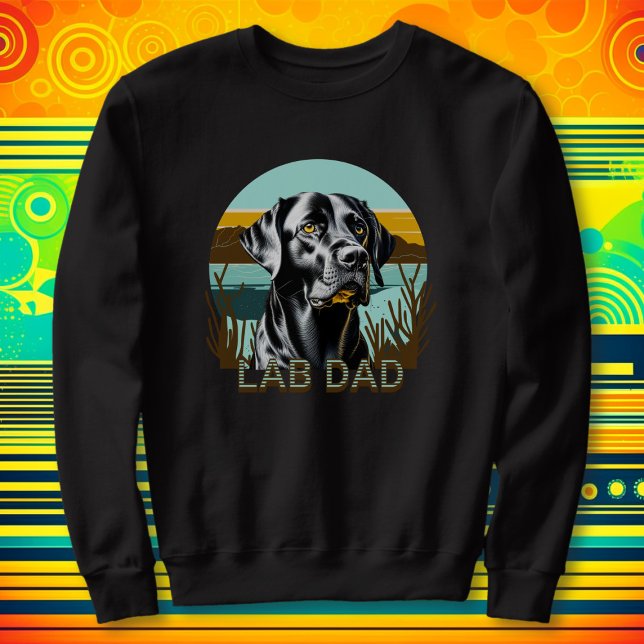 Black Labrador Retriever | Lab Pappa Lång Ärmad Tröja (Skapare uppladdad)