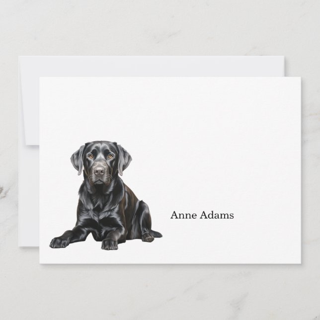 Black Labrador Retriever Note Card Tack Kort (Framsida)