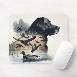 Black Labrador Retriever och Ankor Musmatta