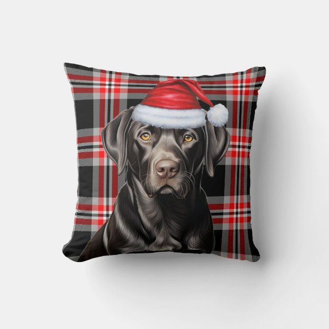 Black Labrador Retriever Play-julen Helgdag Kudde (Framsida)