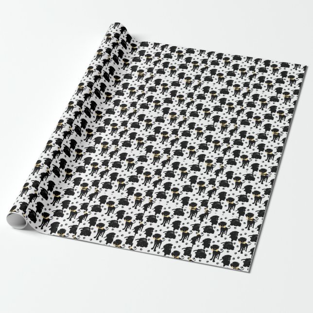 Black Labrador Retriever Puppies Presentpapper (Utrullad)