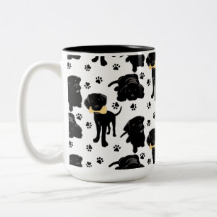 Black Labrador Retriever Puppies Två-Tonad Mugg