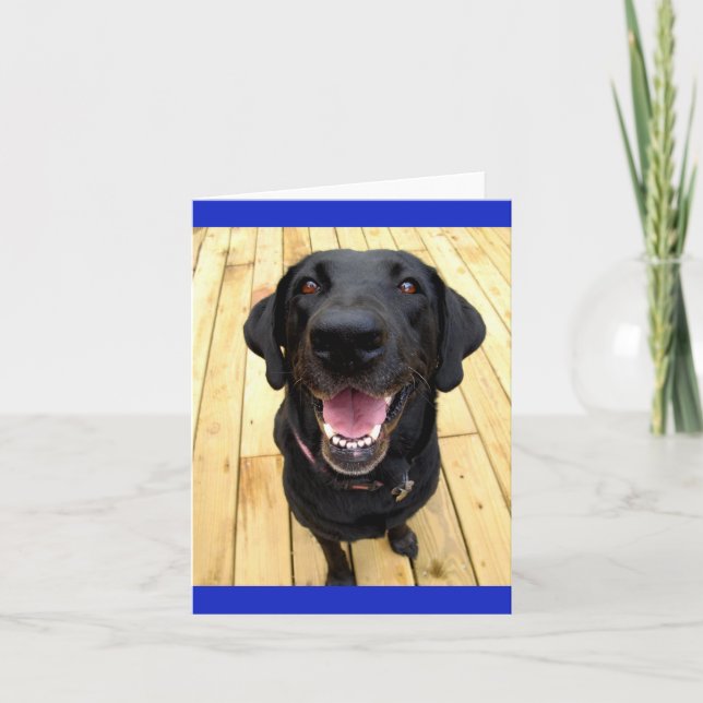 Black Labrador Retriever Puppy Hund Blank Notecard Kort (Framsida)