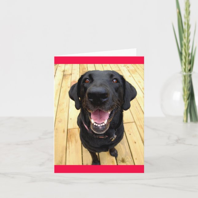 Black Labrador Retriever Puppy Hund Blank Notecard Kort (Framsida)