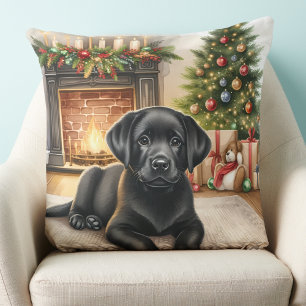 Black Labrador Retriever Puppy Hund jul Kudde